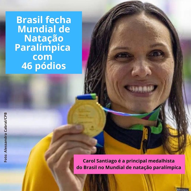 Brasil fecha Mundial de Natação Paralímpica com 46 pódios